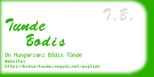 tunde bodis business card