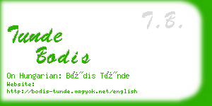 tunde bodis business card